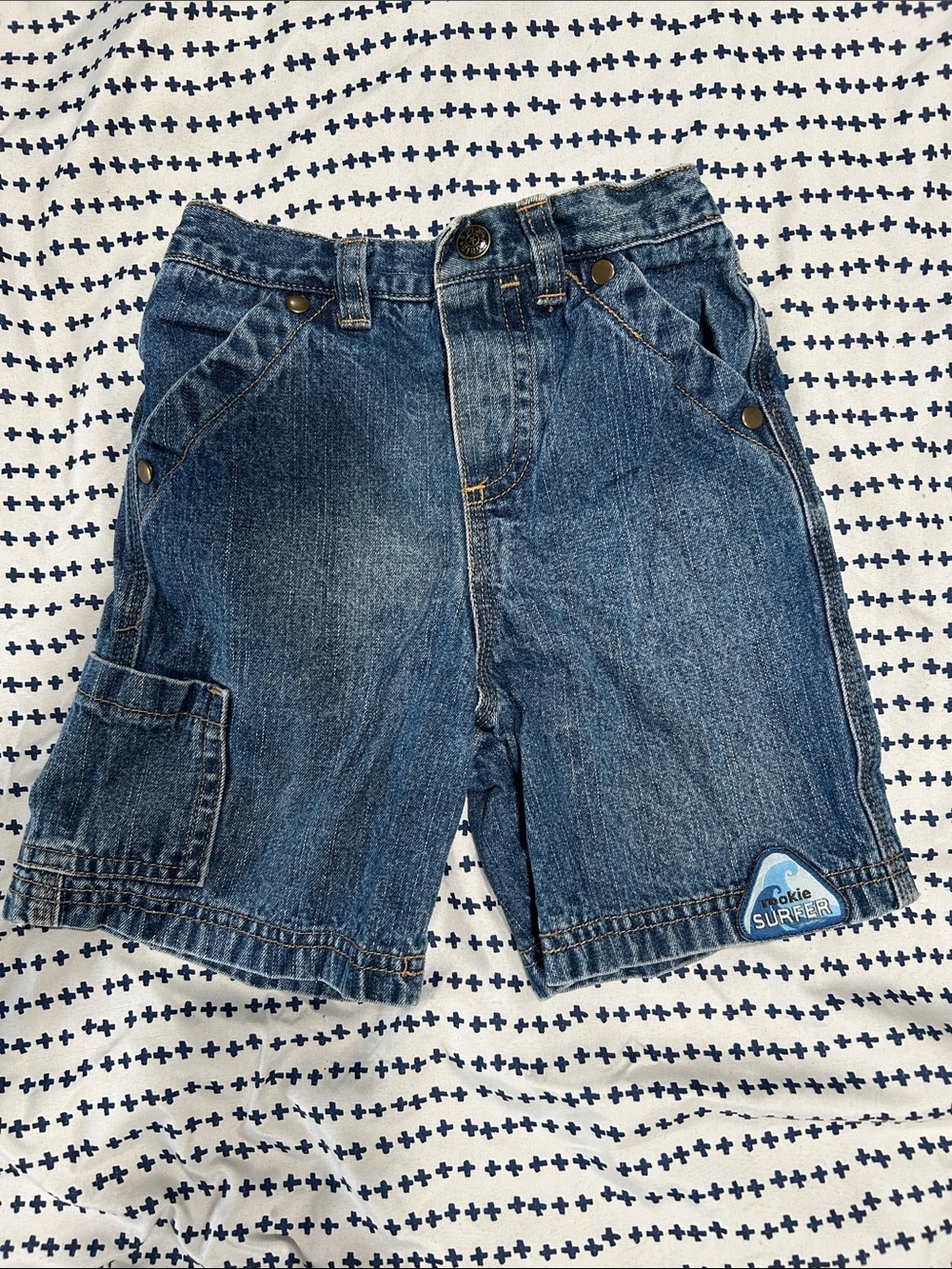 (Set of 3) Boy’s Blue and Black Denim Cargo Shorts